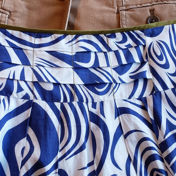 CAbi Blue & White Unique Skirt - Picture 4 of 8